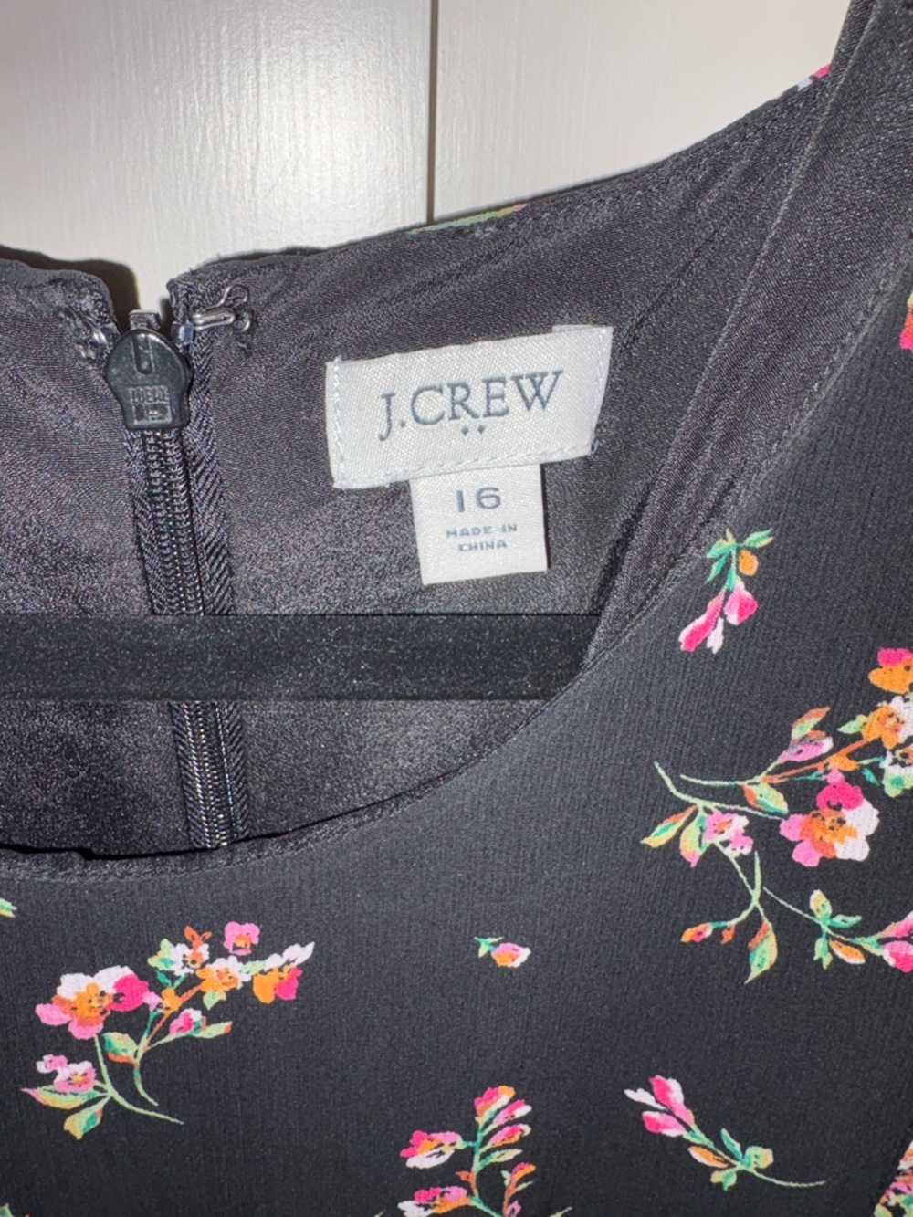 J. Crew Factory Black Maxi Dress with Pink Floral Print and Ruffle Details - Picture 3 of 3